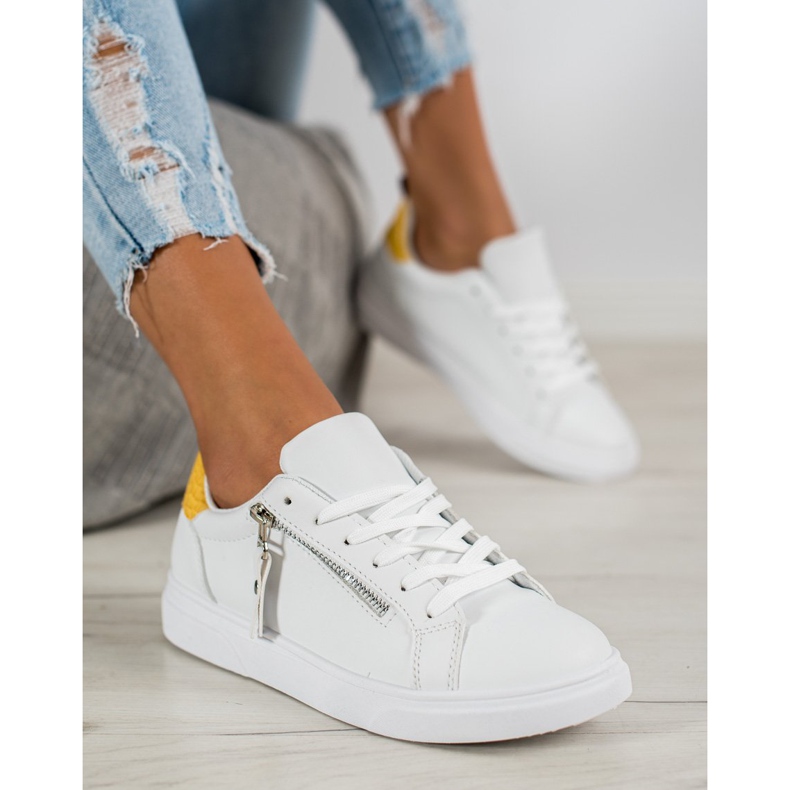 SHELOVET Scarpe sportive con cerniera bianca 1