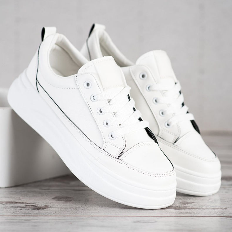SHELOVET Scarpe sportive sulla piattaforma bianca 2