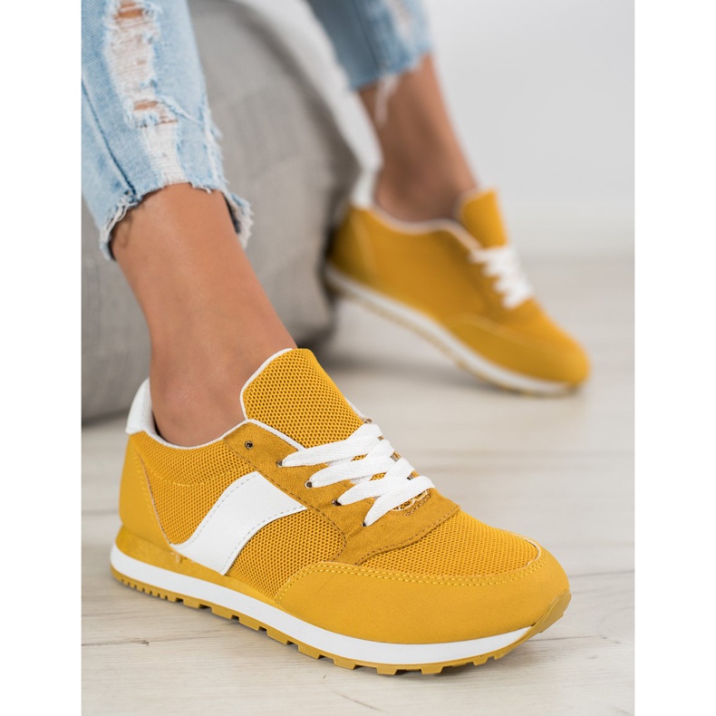 Ideal Shoes Scarpe sportive stringate giallo 1