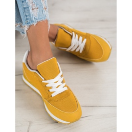 Ideal Shoes Scarpe sportive stringate giallo 2