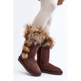 Stivali da neve in pelle calda da donna Camel Balvin marrone 1