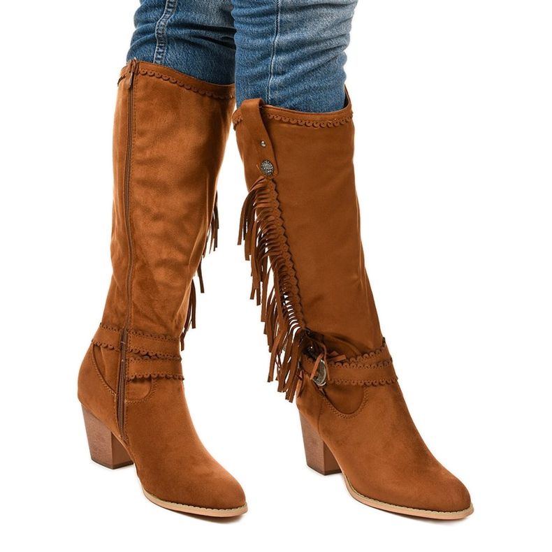 Stivali da cowboy Kellyn in pelle scamosciata cammello marrone 2