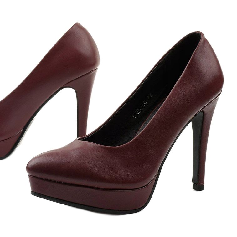 Décolleté bordeaux opache su tacco Density rosso 1