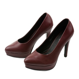 Décolleté bordeaux opache su tacco Density rosso 2