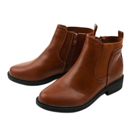 Stivali flat Fysernessa in ecopelle marrone 2