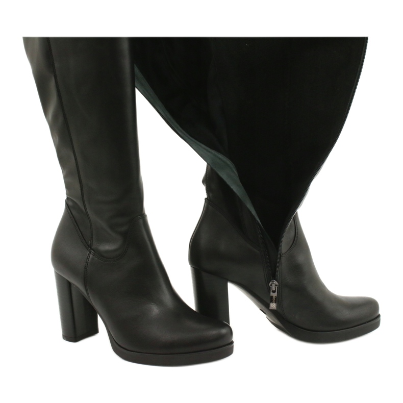 Arka Stivali in pelle sul pilastro Arek 7322 nero 4