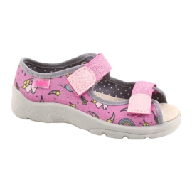 Scarpe per bambini Befado 869X136 rosa d'argento grigio 2