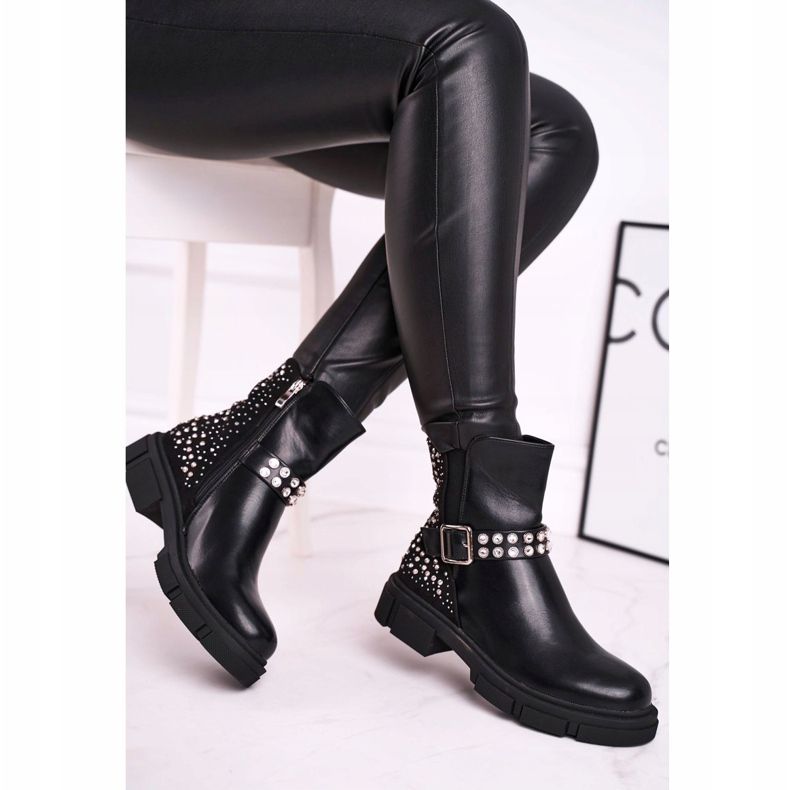 HAN Stivali Donna Con Cubic Zirconia Nero Giuliana 2
