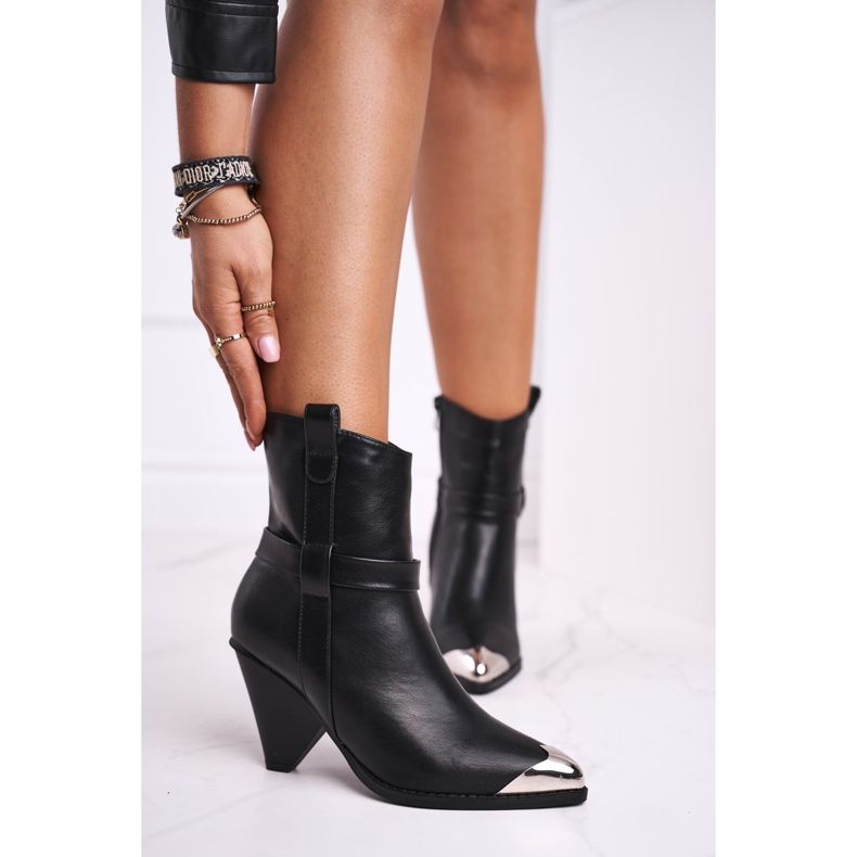 FG1 Stivali Alti Donna Punta Acciaio Nero Eternally 1