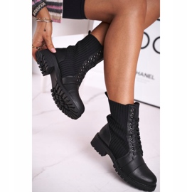 FG1 Stivali da donna Brielle neri con calzino nero 2