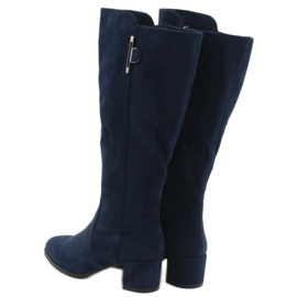 Stivali blu navy in camoscio Sergio leone KZ277 3