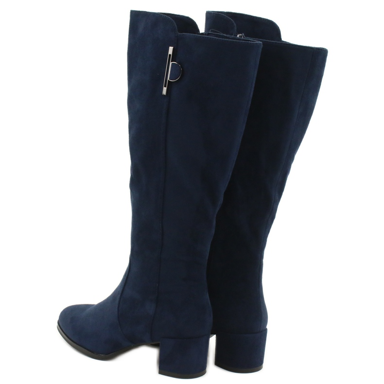Stivali blu navy in camoscio Sergio leone KZ277 3