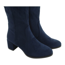 Stivali blu navy in camoscio Sergio leone KZ277 4