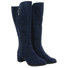 Stivali blu navy in camoscio Sergio leone KZ277 2