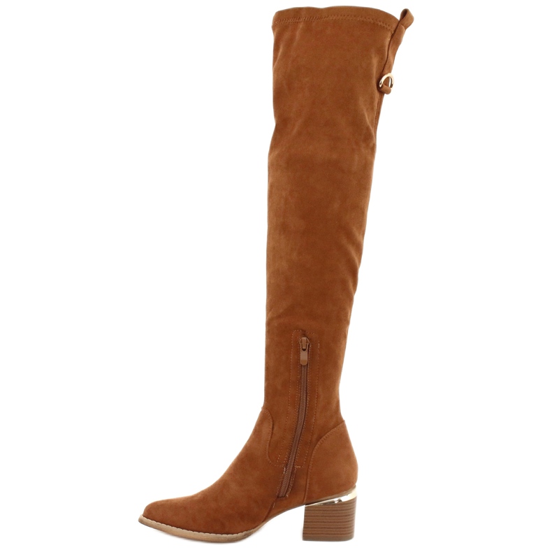 Stivali lunghi lycra suede Evento 20KZ35-3330 Camel marrone giallo 1
