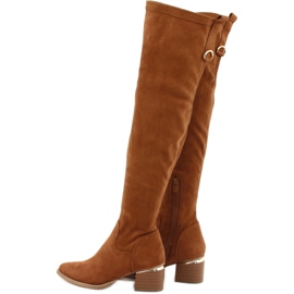 Stivali lunghi lycra suede Evento 20KZ35-3330 Camel marrone giallo 2