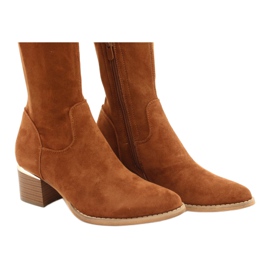 Stivali lunghi lycra suede Evento 20KZ35-3330 Camel marrone giallo 4