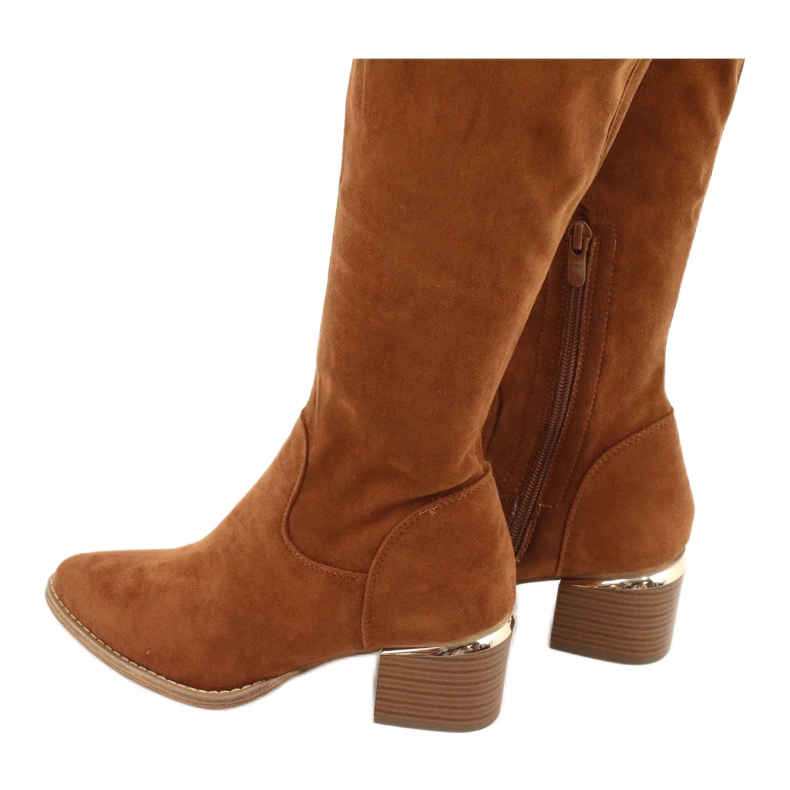 Stivali lunghi lycra suede Evento 20KZ35-3330 Camel marrone giallo 3