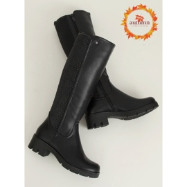 Stivali neri con suola alta 6286-1 Nero 1