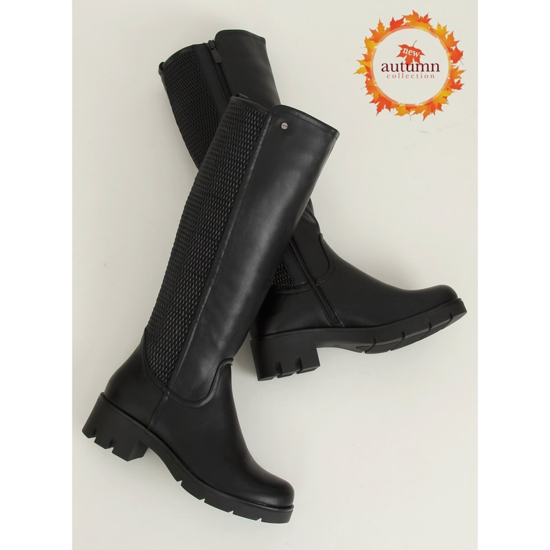 Stivali neri con suola alta 6286-1 Nero 1