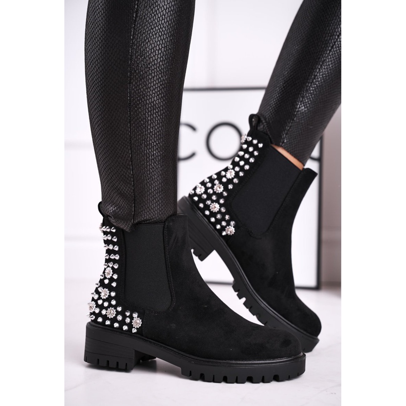 Ideal Stivali Jodhpur da donna con getti Black Lady In Black nero 1