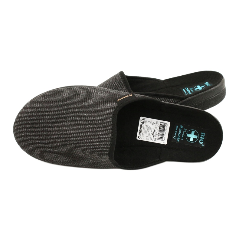 Pantofole da uomo Adanex 24142 nero grigio 4