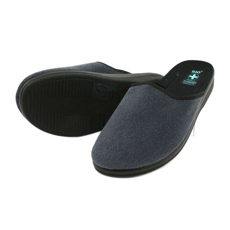 Pantofole da uomo Adanex 24141 nero blu 3