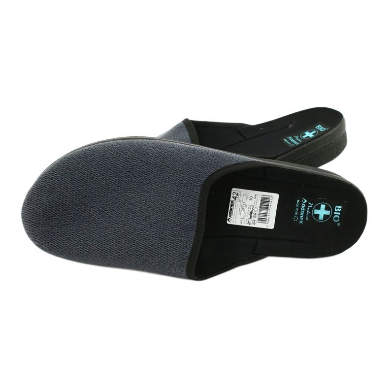 Pantofole da uomo Adanex 24141 nero blu 4