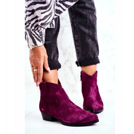 Stivali da donna in pelle scamosciata Maciejka viola 04289-05 2
