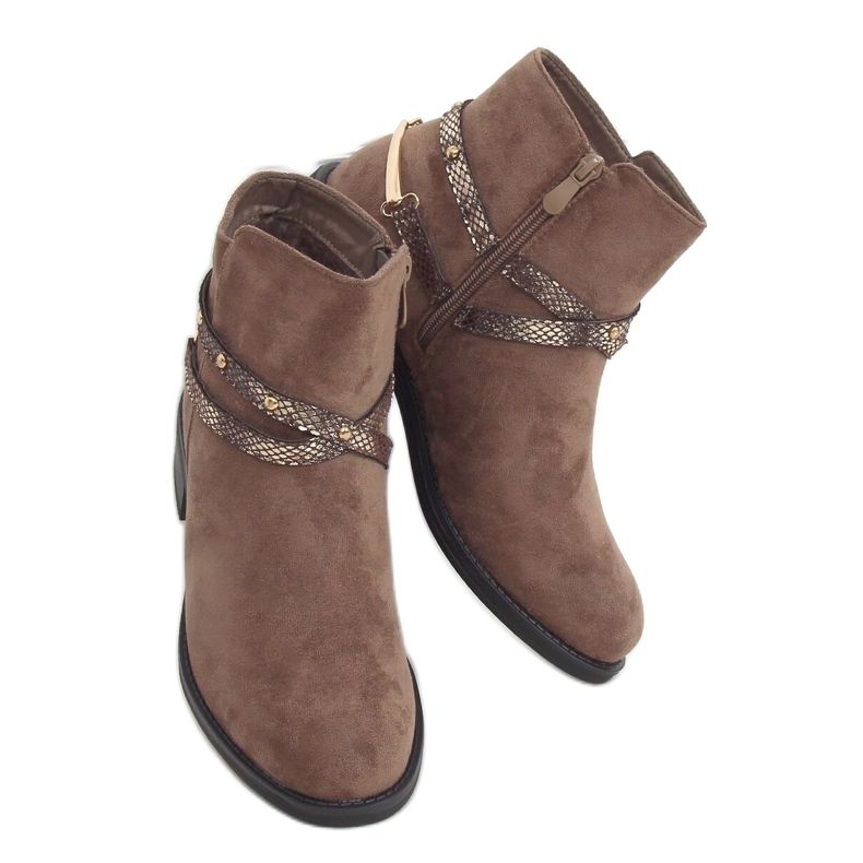 Stivali beige scuro da donna RQ332 Khaki 2