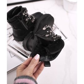 FRROCK Stivaletti da Bambino con Chiusura in Pelliccia Nero Fun Time 1