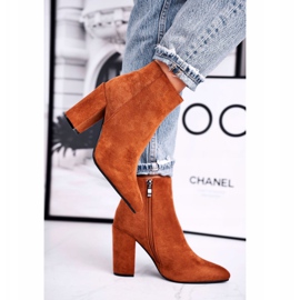 FW1 Stivali da donna con tacco Suede Camel Sharks marrone 2