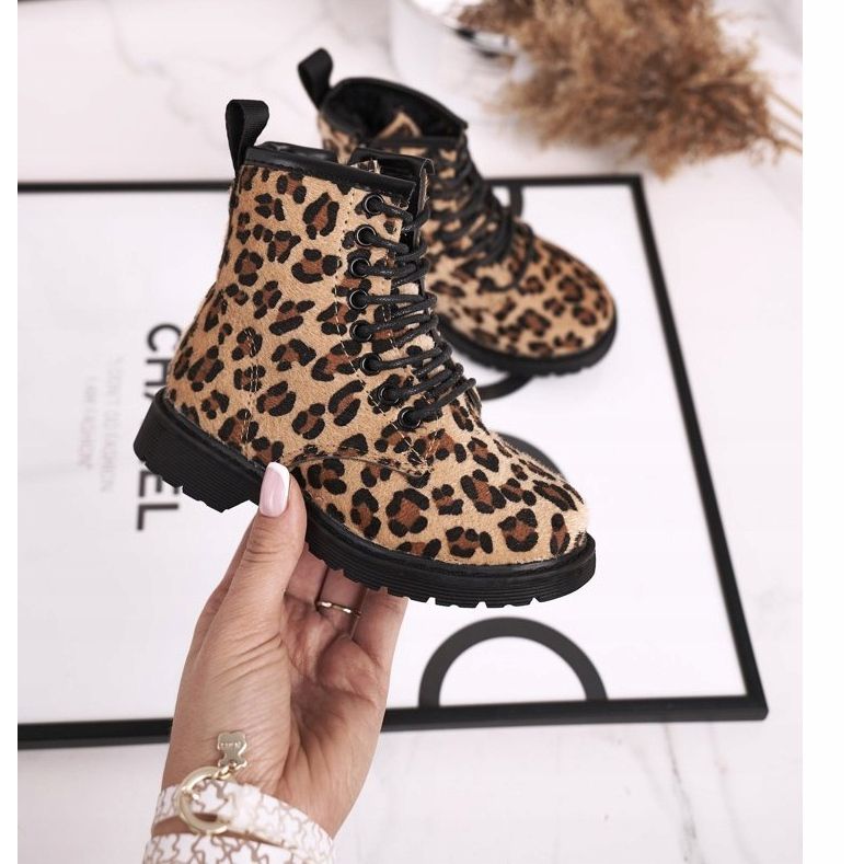 FRROCK Stivali da bambino con motivo leopardato Dafne marrone multicolore 2