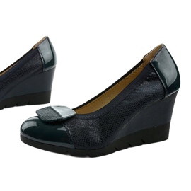 Décolleté nere sulla zeppa Downreaver blu navy 1
