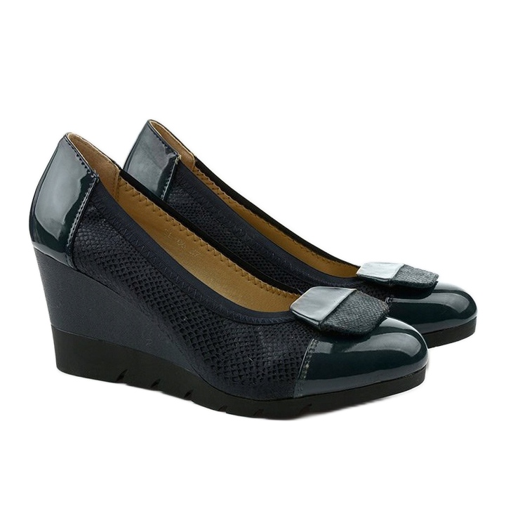 Décolleté nere sulla zeppa Downreaver blu navy 2