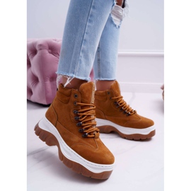 SEA Scarpe da trekking Trappers da donna Camel Greem marrone 1