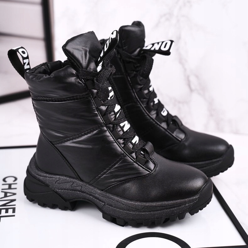Apawwa Stivali da neve per bambini con isolamento in pelliccia Black Grantes nero 2