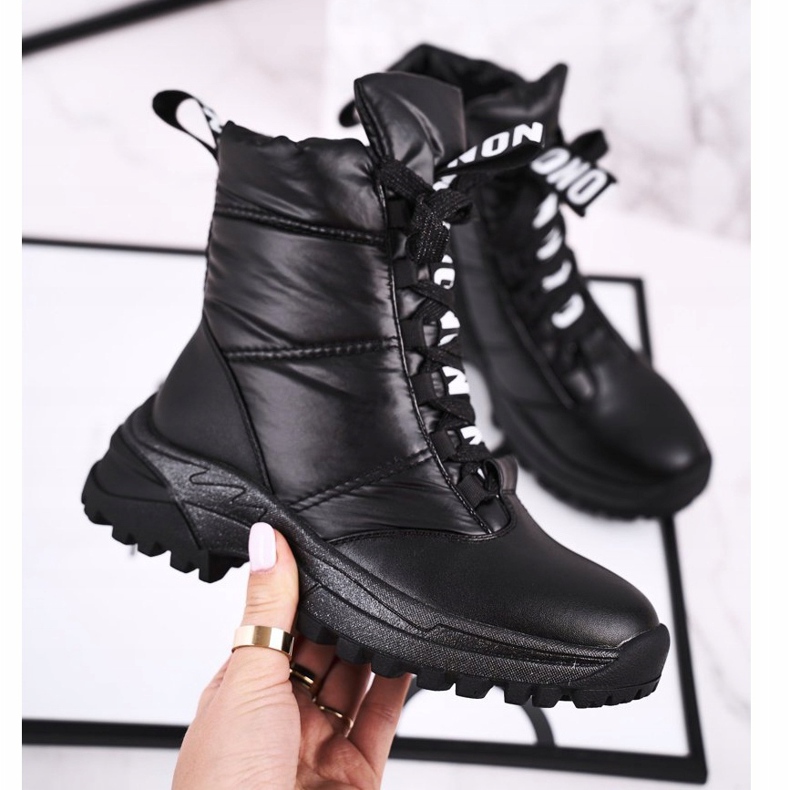 Apawwa Stivali da neve per bambini con isolamento in pelliccia Black Grantes nero 1