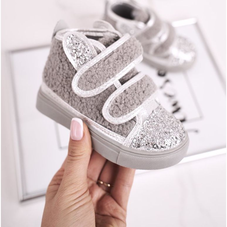 FRROCK Sneakers Bambini Alte Grigio Caldo Clifford argento 1