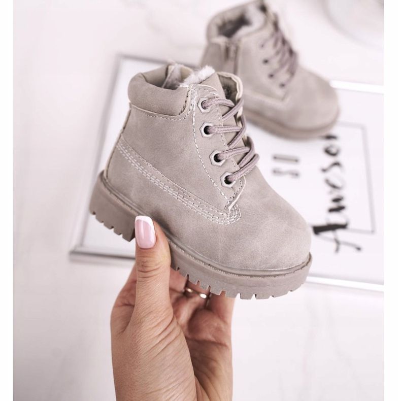 FRROCK Stivali Trapper Caldi Bambini Grigio Dexter 2