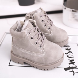 FRROCK Stivali Trapper Caldi Bambini Grigio Dexter 1