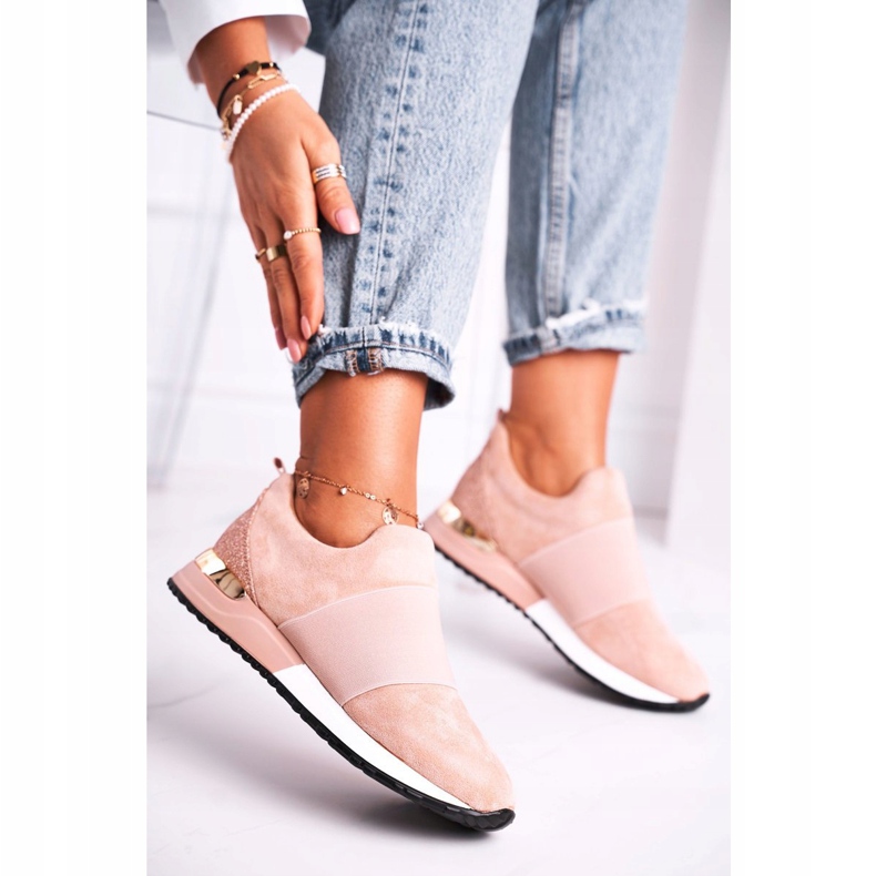 FB2 Scarpe Sportive da donna Sneakers Slip-on Rosa Say Something beige 1