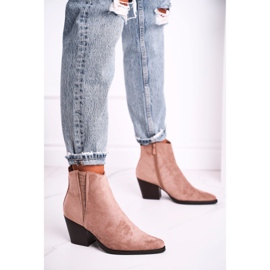FB2 Stivali da donna con tacco alto color kaki beige rosa 1