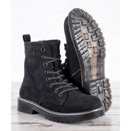 Small Swan Trapper in pelle scamosciata nero 1
