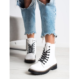 Small Swan Stivali bianchi bianco nero 1