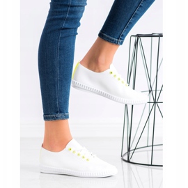 SHELOVET Sneakers Leggere Con Ecopelle bianco giallo 2