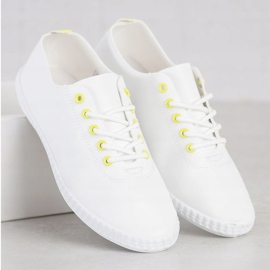 SHELOVET Sneakers Leggere Con Ecopelle bianca giallo 1