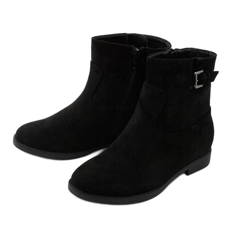 Stivali neri isolati con zeppa nascosta Clifford in suede nero 2
