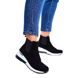 Vinceza Scarpe sportive da donna Sneakers in pelle nera 21-7781 bianco nero 1