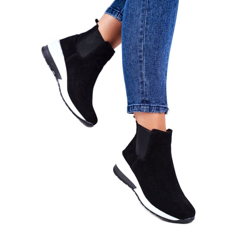 Vinceza Scarpe sportive da donna Sneakers in pelle nera 21-7781 bianco nero 3